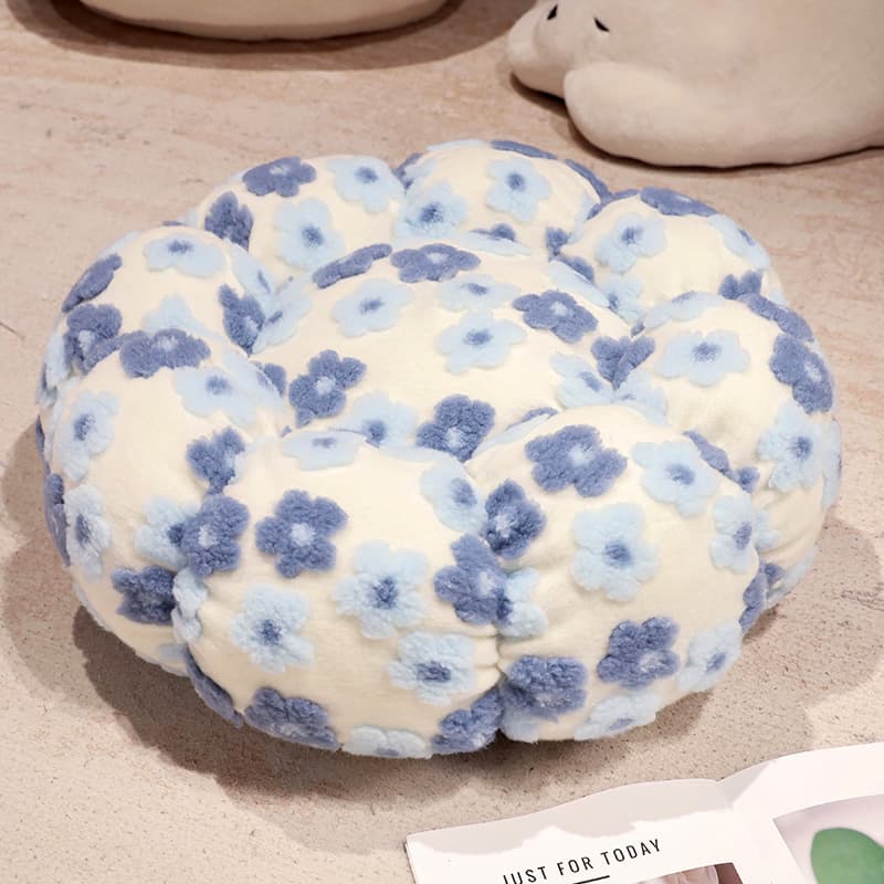 腰痛クッション 床用 花柄ふわもこ座布団